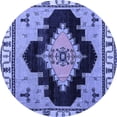 thumbnail image 1 of Ahgly Company Machine Washable Indoor Round Abstract Blue Modern Area Rugs, 5' Round, 1 of 4