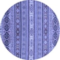 thumbnail image 1 of Ahgly Company Machine Washable Indoor Round Abstract Blue Modern Area Rugs, 6' Round, 1 of 4