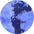 thumbnail image 1 of Ahgly Company Machine Washable Indoor Round Abstract Blue Modern Area Rugs, 7' Round, 1 of 4