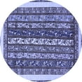 thumbnail image 1 of Ahgly Company Machine Washable Indoor Round Abstract Blue Modern Area Rugs, 7' Round, 1 of 4