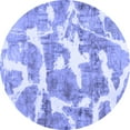 thumbnail image 1 of Ahgly Company Machine Washable Indoor Round Abstract Blue Modern Area Rugs, 8' Round, 1 of 4