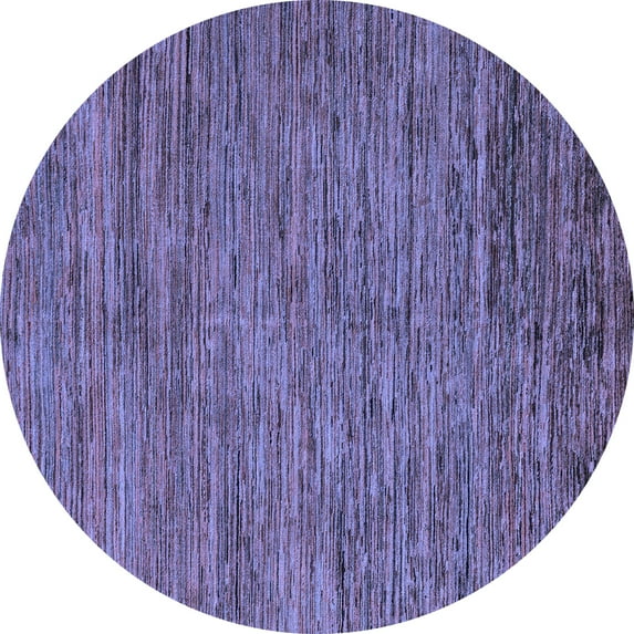 Ahgly Company Machine Washable Indoor Round Abstract Blue Modern Area Rugs, 8' Round