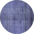 thumbnail image 1 of Ahgly Company Machine Washable Indoor Round Abstract Blue Modern Area Rugs, 8' Round, 1 of 4