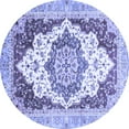 thumbnail image 1 of Ahgly Company Machine Washable Indoor Round Abstract Blue Modern Area Rugs, 8' Round, 1 of 4