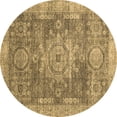 thumbnail image 1 of Ahgly Company Machine Washable Indoor Round Abstract Brown Modern Area Rugs, 5' Round, 1 of 4
