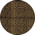 thumbnail image 1 of Ahgly Company Machine Washable Indoor Round Abstract Brown Modern Area Rugs, 5' Round, 1 of 4
