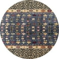 thumbnail image 1 of Ahgly Company Machine Washable Indoor Round Abstract Camel Brown Area Rugs, 5' Round, 1 of 1
