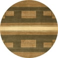 thumbnail image 1 of Ahgly Company Machine Washable Indoor Round Abstract Caramel Brown Area Rugs, 3' Round, 1 of 7
