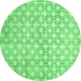 thumbnail image 1 of Ahgly Company Machine Washable Indoor Round Abstract Emerald Green Modern Area Rugs, 5' Round, 1 of 4