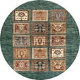 thumbnail image 1 of Ahgly Company Machine Washable Indoor Round Abstract Green Area Rugs, 8' Round, 1 of 7