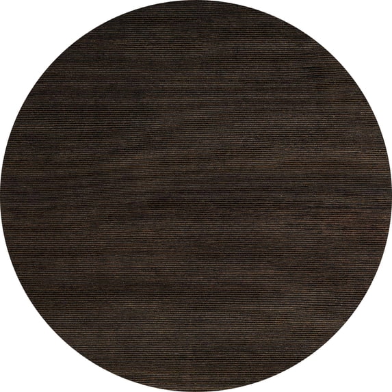 Ahgly Company Machine Washable Indoor Round Abstract Milk Chocolate Brown Area Rugs, 5' Round