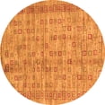 thumbnail image 1 of Ahgly Company Machine Washable Indoor Round Abstract Orange Contemporary Area Rugs, 5' Round, 1 of 1