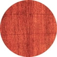 thumbnail image 1 of Ahgly Company Machine Washable Indoor Round Abstract Orange Modern Area Rugs, 3' Round, 1 of 4