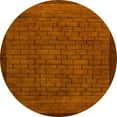 thumbnail image 1 of Ahgly Company Machine Washable Indoor Round Abstract Orange Red Area Rugs, 4' Round, 1 of 7