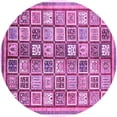 thumbnail image 1 of Ahgly Company Machine Washable Indoor Round Abstract Purple Modern Area Rugs, 5' Round, 1 of 4