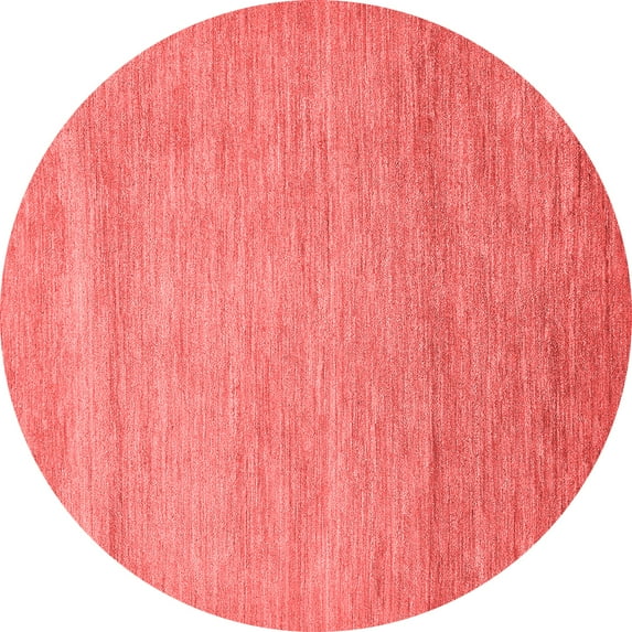 Ahgly Company Machine Washable Indoor Round Abstract Red Modern Area Rugs, 3' Round
