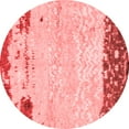 thumbnail image 1 of Ahgly Company Machine Washable Indoor Round Abstract Red Modern Area Rugs, 3' Round, 1 of 4