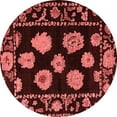 thumbnail image 1 of Ahgly Company Machine Washable Indoor Round Abstract Red Modern Area Rugs, 3' Round, 1 of 4