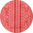 thumbnail image 1 of Ahgly Company Machine Washable Indoor Round Abstract Red Modern Area Rugs, 3' Round, 1 of 4