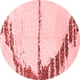 thumbnail image 1 of Ahgly Company Machine Washable Indoor Round Abstract Red Modern Area Rugs, 4' Round, 1 of 4