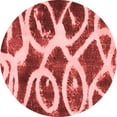 thumbnail image 1 of Ahgly Company Machine Washable Indoor Round Abstract Red Modern Area Rugs, 4' Round, 1 of 4