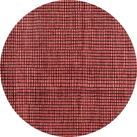 Ahgly Company Machine Washable Indoor Round Abstract Red Modern Area Rugs, 6' Round