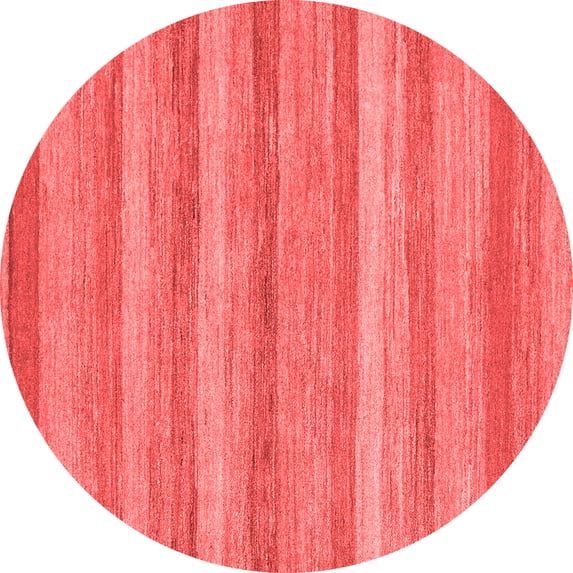 Ahgly Company Machine Washable Indoor Round Abstract Red Modern Area Rugs, 7' Round