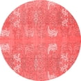 thumbnail image 1 of Ahgly Company Machine Washable Indoor Round Abstract Red Modern Area Rugs, 7' Round, 1 of 4