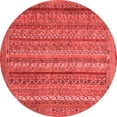 thumbnail image 1 of Ahgly Company Machine Washable Indoor Round Abstract Red Modern Area Rugs, 8' Round, 1 of 4