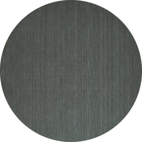 Ahgly Company Machine Washable Indoor Round Abstract Turquoise Blue Contemporary Area Rugs, 3' Round
