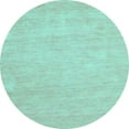 thumbnail image 1 of Ahgly Company Machine Washable Indoor Round Abstract Turquoise Blue Contemporary Area Rugs, 4' Round, 1 of 4