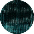 thumbnail image 1 of Ahgly Company Machine Washable Indoor Round Abstract Turquoise Blue Modern Area Rugs, 3' Round, 1 of 4