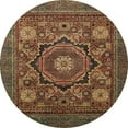 thumbnail image 1 of Ahgly Company Machine Washable Indoor Round Abstract Vermilion Red Area Rugs, 4' Round, 1 of 7