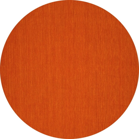 Ahgly Company Machine Washable Indoor Round Abstract Yellow Contemporary Area Rugs, 5' Round