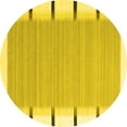 thumbnail image 1 of Ahgly Company Machine Washable Indoor Round Abstract Yellow Contemporary Area Rugs, 5' Round, 1 of 4
