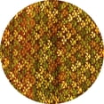 thumbnail image 1 of Ahgly Company Machine Washable Indoor Round Abstract Yellow Contemporary Area Rugs, 6' Round, 1 of 4
