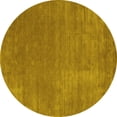 thumbnail image 1 of Ahgly Company Machine Washable Indoor Round Abstract Yellow Contemporary Area Rugs, 6' Round, 1 of 4
