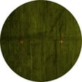 thumbnail image 1 of Ahgly Company Machine Washable Indoor Round Abstract Yellow Contemporary Area Rugs, 6' Round, 1 of 4