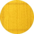 thumbnail image 1 of Ahgly Company Machine Washable Indoor Round Abstract Yellow Contemporary Area Rugs, 6' Round, 1 of 4