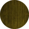 thumbnail image 1 of Ahgly Company Machine Washable Indoor Round Abstract Yellow Contemporary Area Rugs, 6' Round, 1 of 4