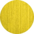 thumbnail image 1 of Ahgly Company Machine Washable Indoor Round Abstract Yellow Contemporary Area Rugs, 6' Round, 1 of 4