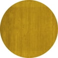 thumbnail image 1 of Ahgly Company Machine Washable Indoor Round Abstract Yellow Contemporary Area Rugs, 8' Round, 1 of 4