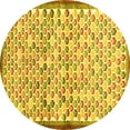 thumbnail image 1 of Ahgly Company Machine Washable Indoor Round Abstract Yellow Contemporary Area Rugs, 8' Round, 1 of 4