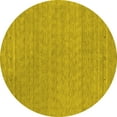 thumbnail image 1 of Ahgly Company Machine Washable Indoor Round Abstract Yellow Contemporary Area Rugs, 8' Round, 1 of 4