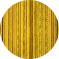 thumbnail image 1 of Ahgly Company Machine Washable Indoor Round Abstract Yellow Modern Area Rugs, 3' Round, 1 of 4
