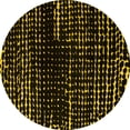 thumbnail image 1 of Ahgly Company Machine Washable Indoor Round Abstract Yellow Modern Area Rugs, 5' Round, 1 of 4