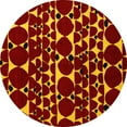 thumbnail image 1 of Ahgly Company Machine Washable Indoor Round Abstract Yellow Modern Area Rugs, 5' Round, 1 of 4