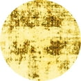 thumbnail image 1 of Ahgly Company Machine Washable Indoor Round Abstract Yellow Modern Area Rugs, 5' Round, 1 of 4