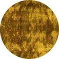 thumbnail image 1 of Ahgly Company Machine Washable Indoor Round Abstract Yellow Modern Area Rugs, 6' Round, 1 of 4