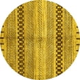 thumbnail image 1 of Ahgly Company Machine Washable Indoor Round Abstract Yellow Modern Area Rugs, 6' Round, 1 of 4